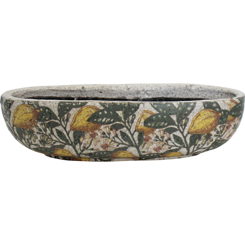 LVD Terracotta Indoor Decorative Planter Pot Oval XL 43x18cm Lemoncello