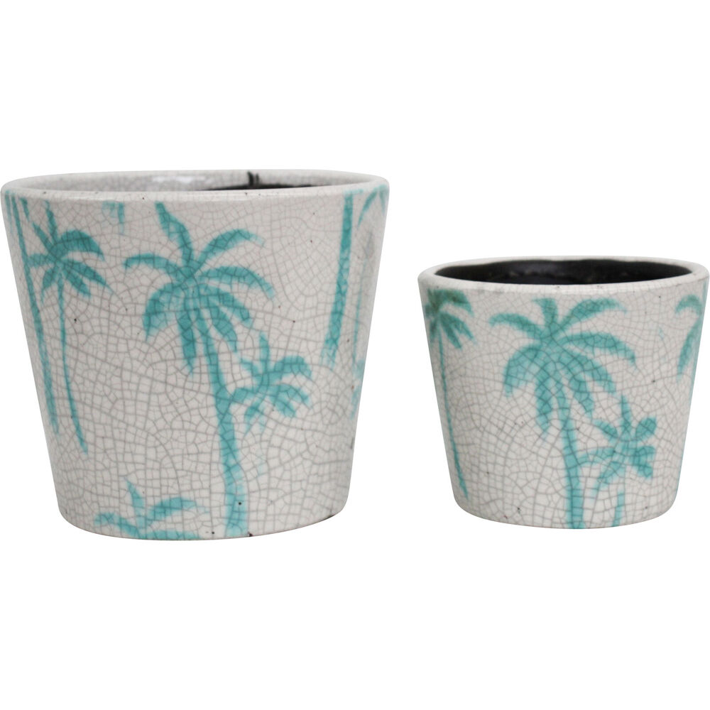2pc LVD Terracotta Indoor Decorative Planter Pot Set 16x14cm/12x10cm Island