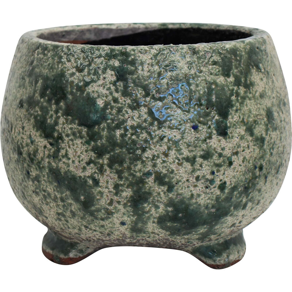 LVD Terracotta Indoor Decorative Planter Pot Round 25x19cm Jade Green