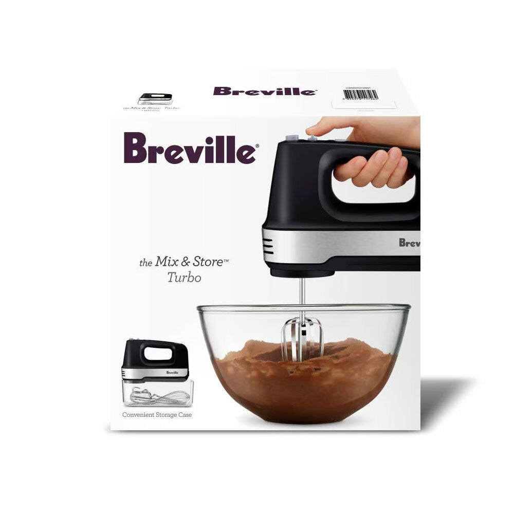 Breville Electric Mix and Store Turbo Hand Mixer Matte Black 200W