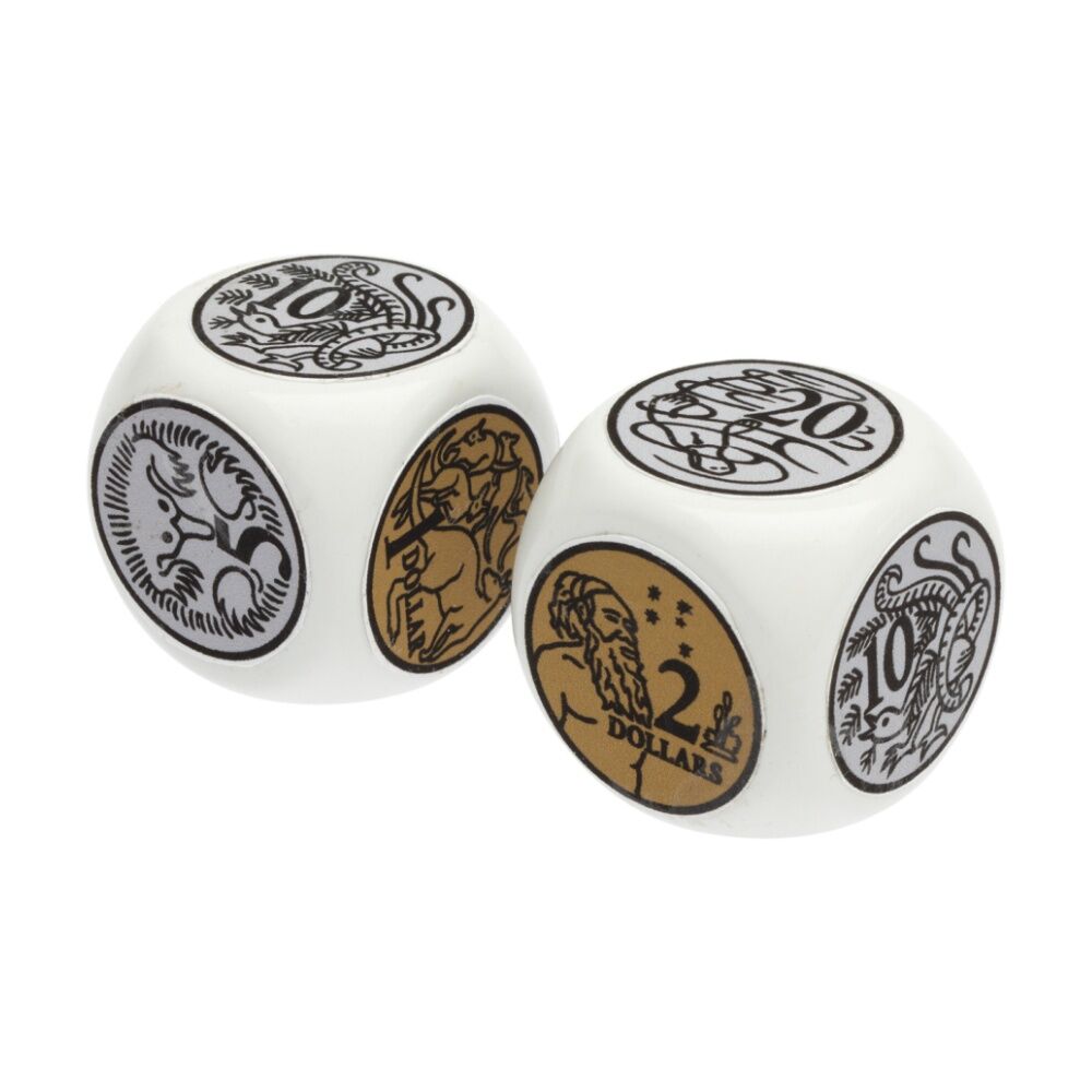 2x 2pc Learning Can Be Fun Jumbo Australian Coin Dice Educational Kids Toy 5y+