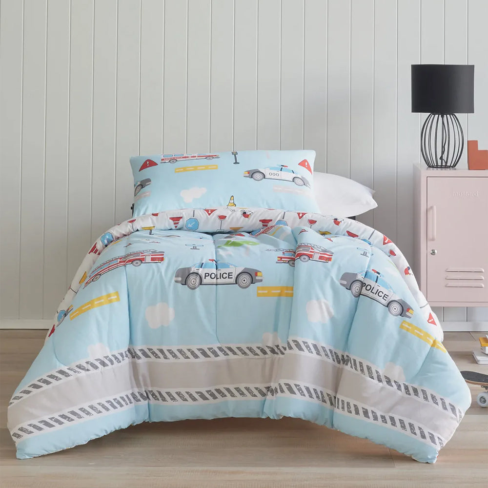 Lorraine Lea Emergency Services Comforter Set Single Bed Blue