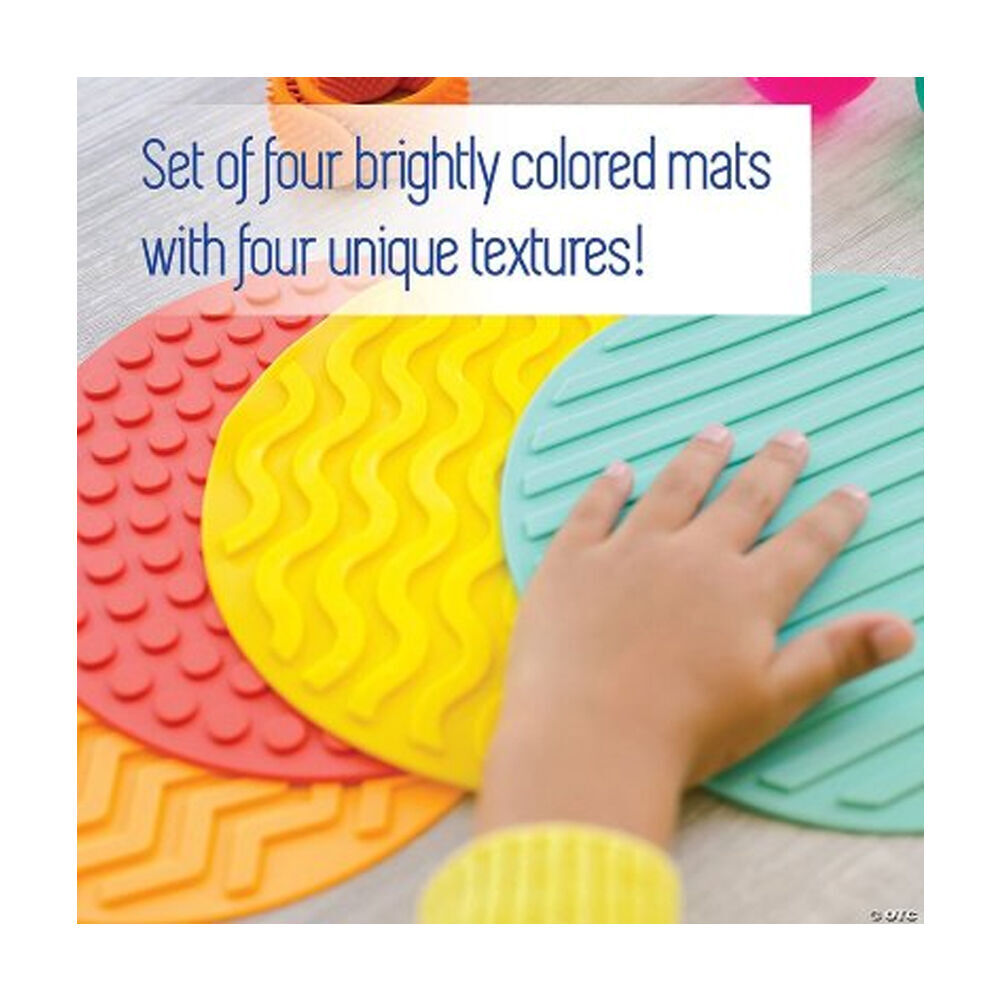 4pc Mindware Sensory Mats Genius Tactile Floor Tiles Round Kids 5y+ 21cm