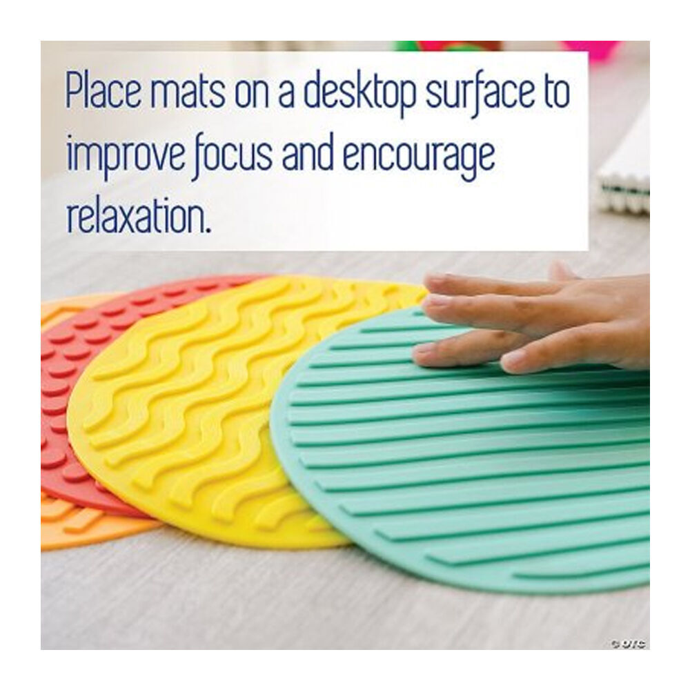 4pc Mindware Sensory Mats Genius Tactile Floor Tiles Round Kids 5y+ 21cm