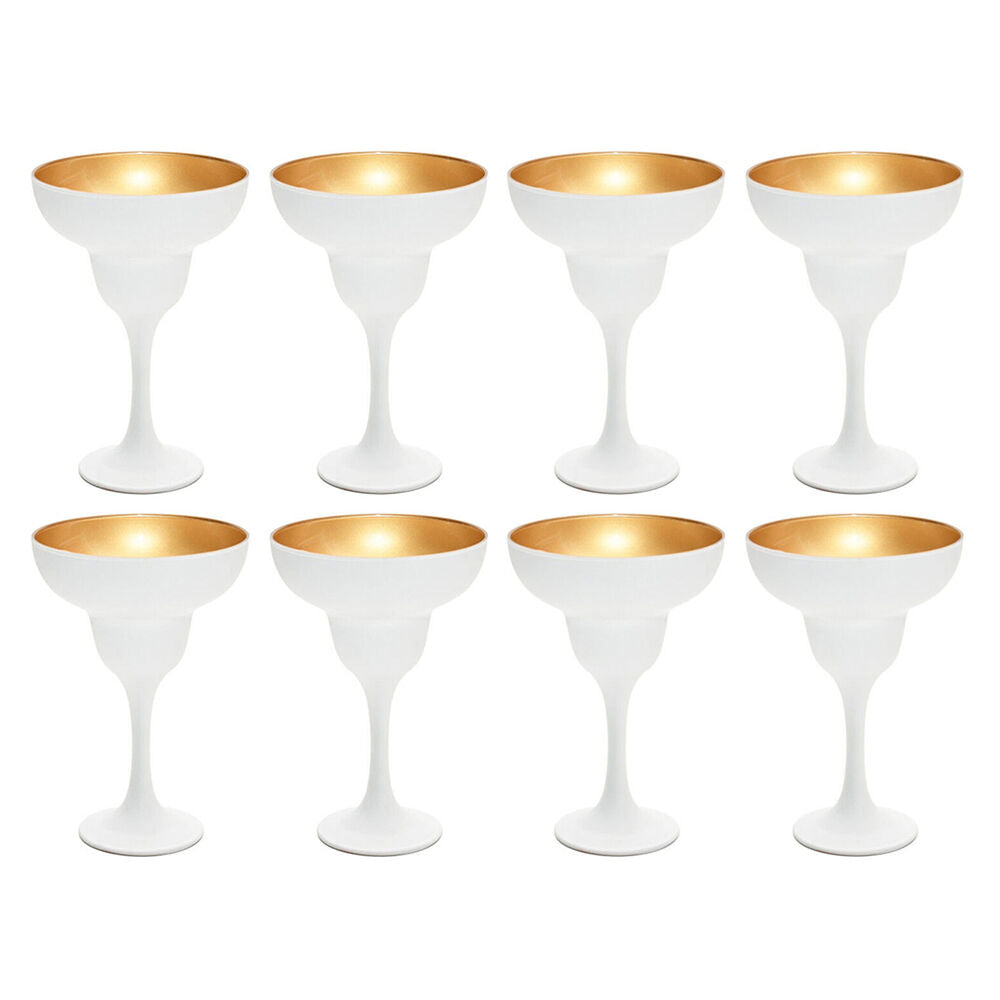 2PK 4pc Artcraft Luna Classic Martini Glass Party Beverage 305ml White/Gold