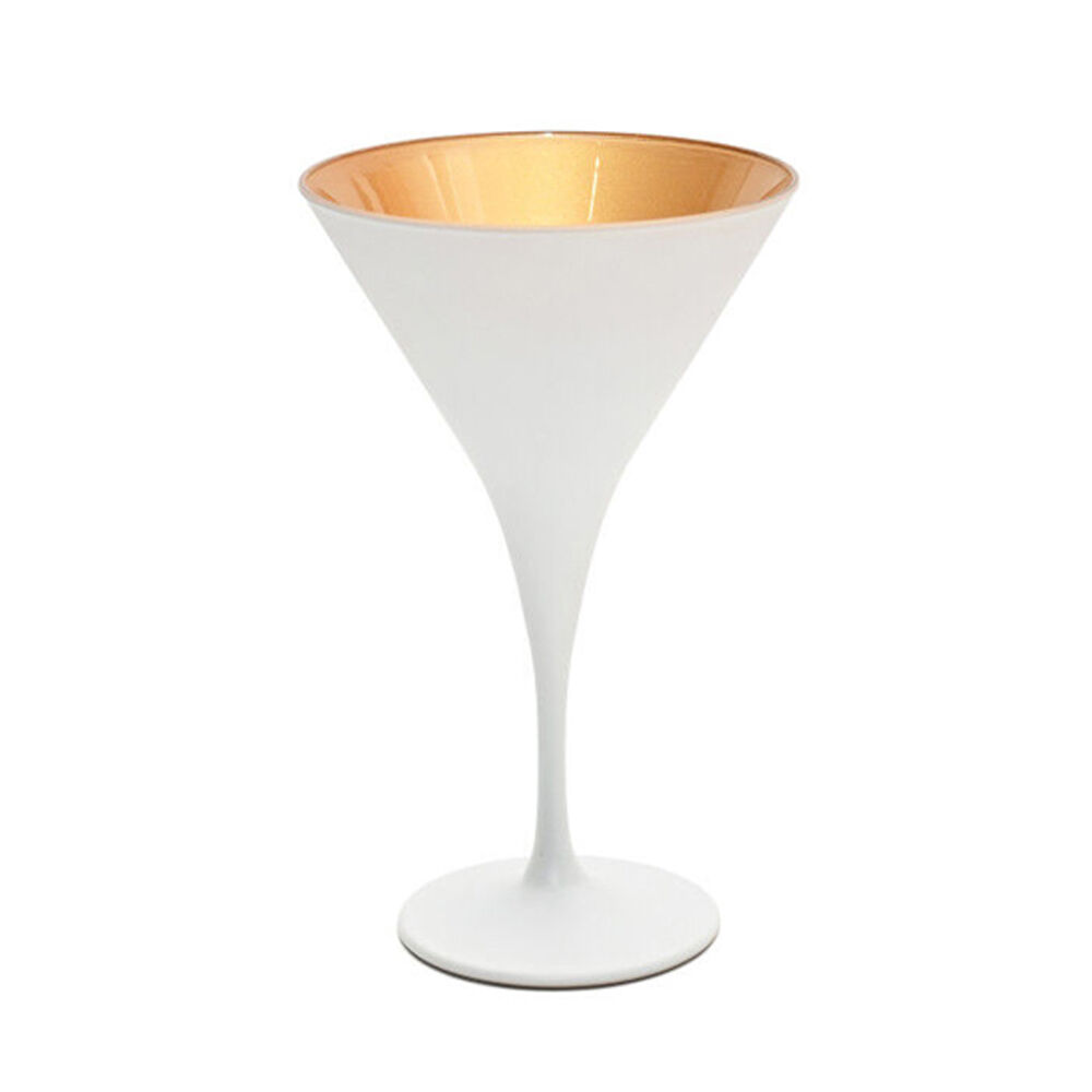 2PK 4pc Artcraft Luna Classic Martini Glass Party Beverage 175ml White/Gold