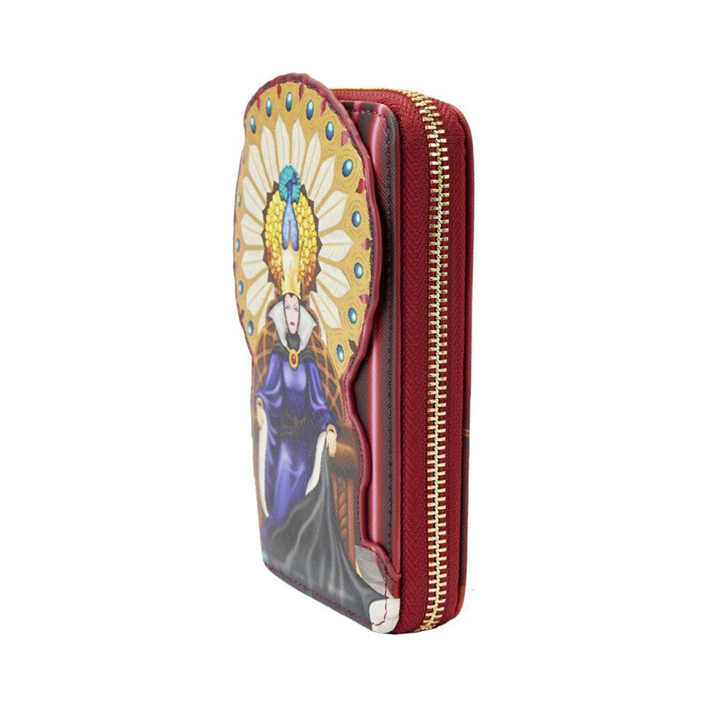 Snow White 1937 Evil Queen Throne Zip Around Wallet 6x3in
