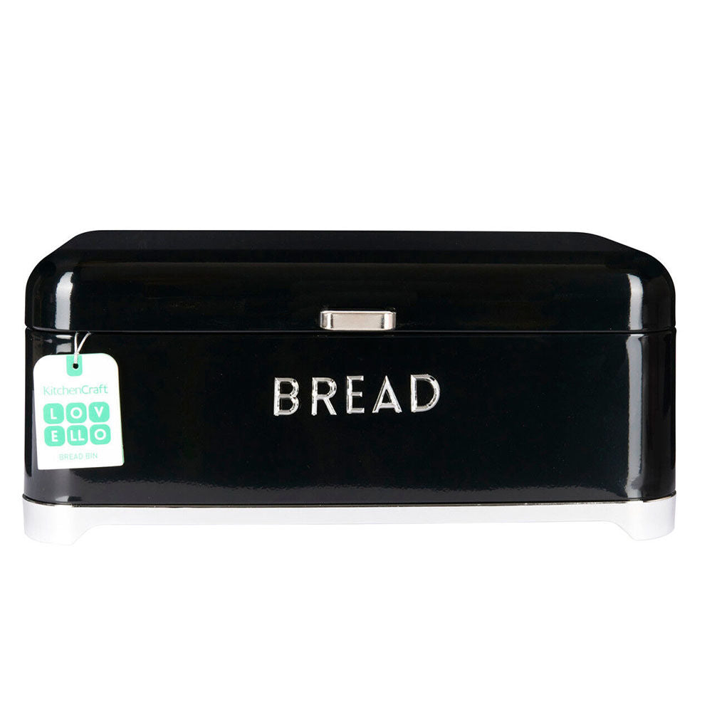 Lovello Carbon Steel Bread Storage Bin Container - Black