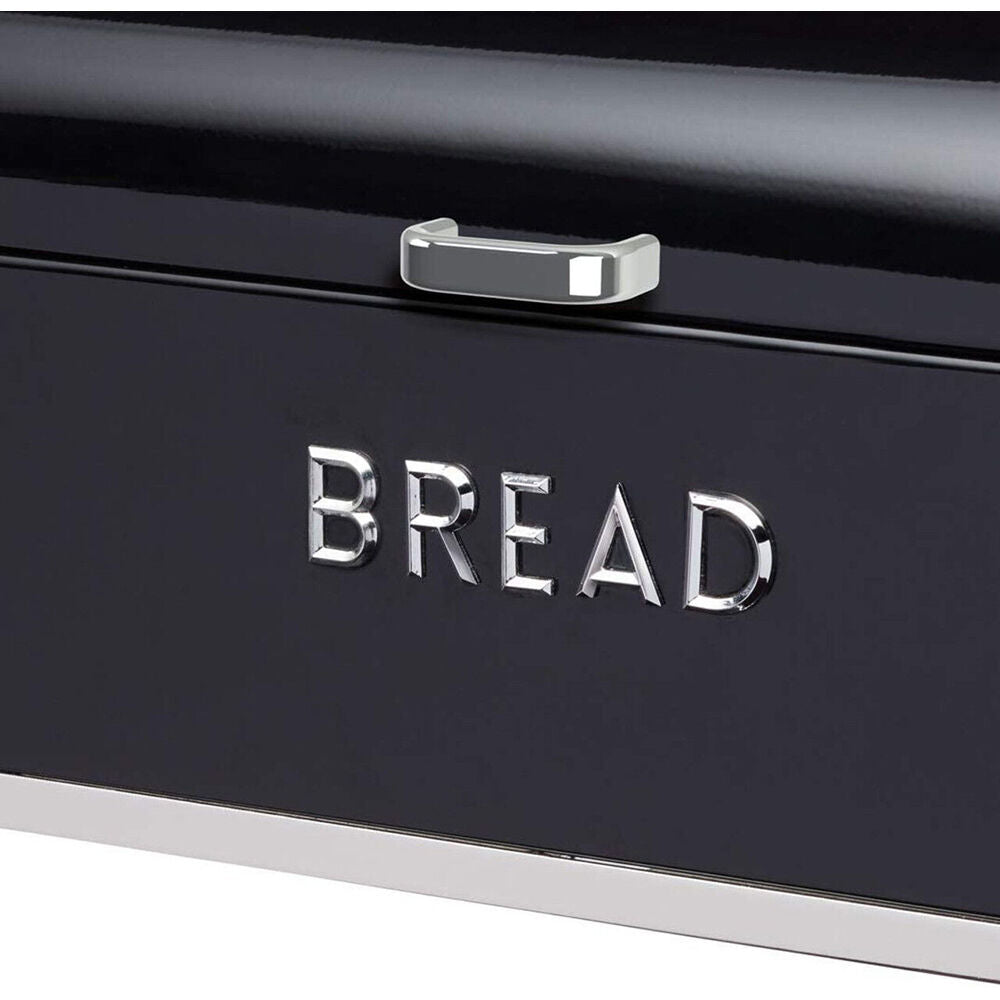 Lovello Carbon Steel Bread Storage Bin Container - Black