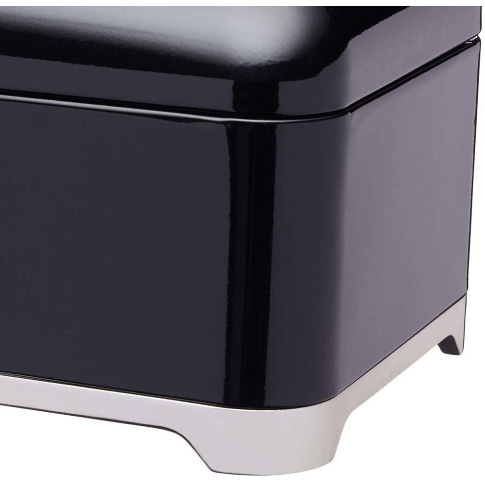 Lovello Carbon Steel Bread Storage Bin Container - Black
