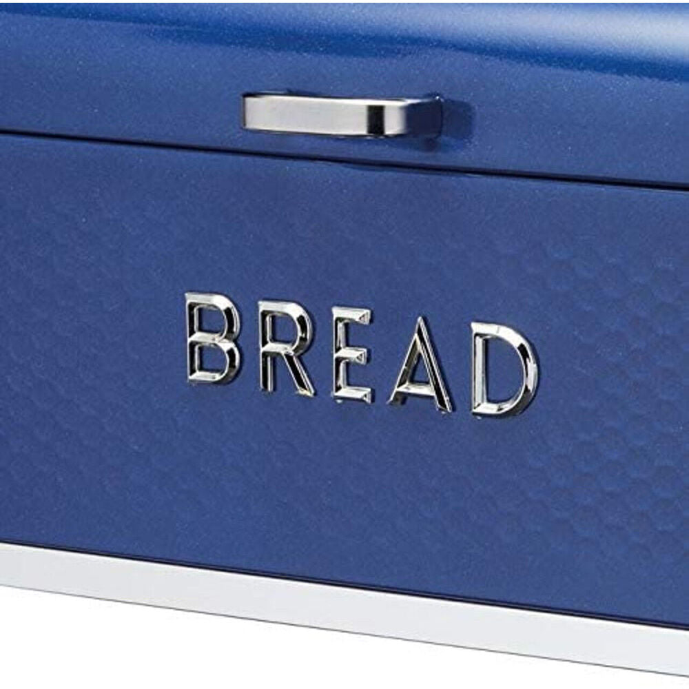 Lovello Carbon Steel Textured Bread Bin 42x22cm - Midnight Blue