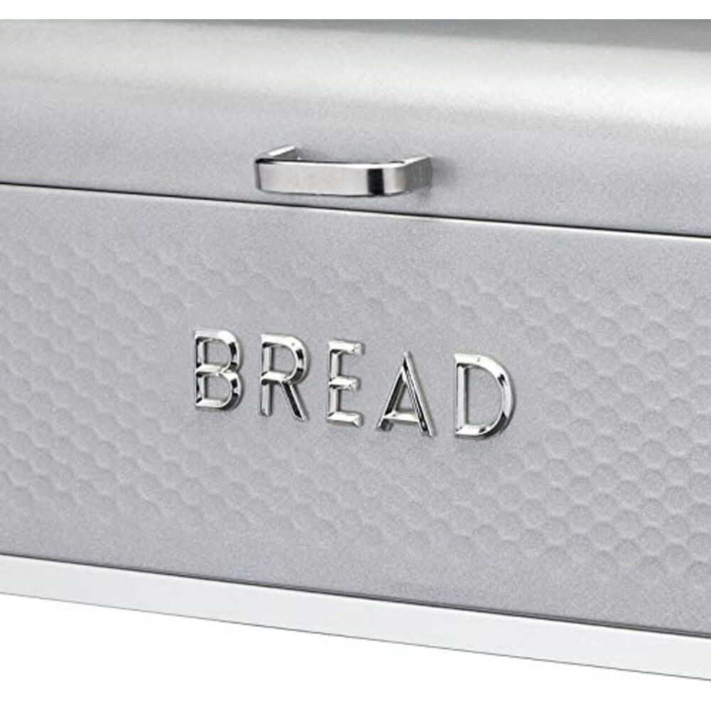 Lovello Carbon Steel Textured Bread Bin 42x22cm - Shadow Grey