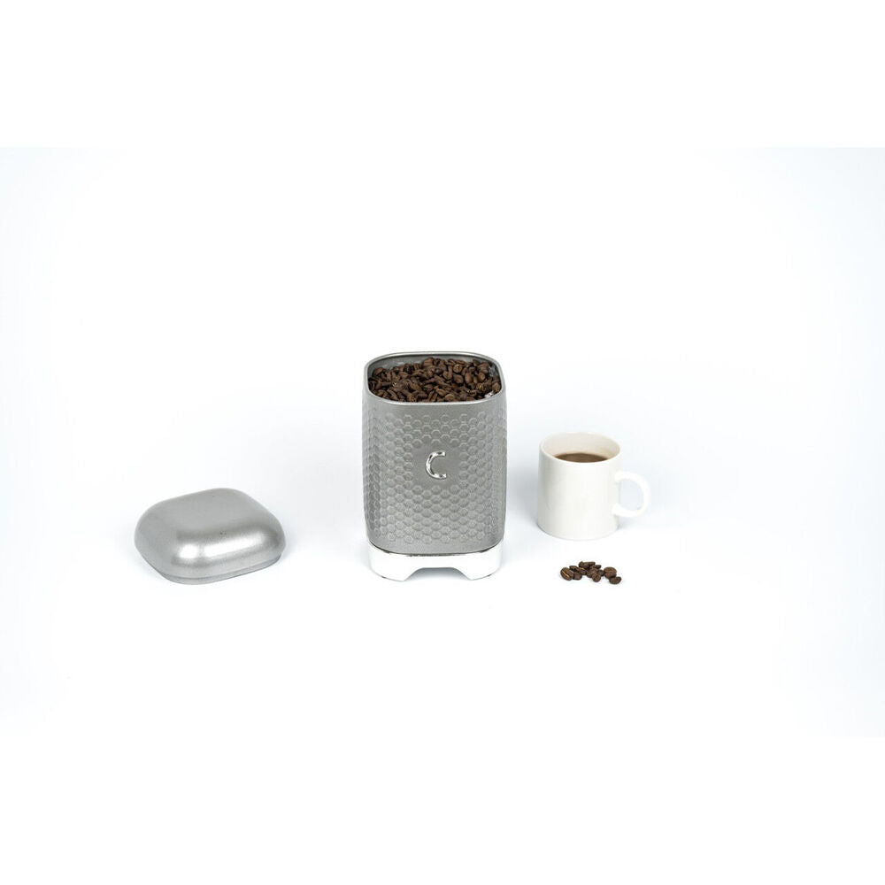 Kitchencraft Lovello Geometric Retro Coffee Canister Jar 19cm Shadow Grey