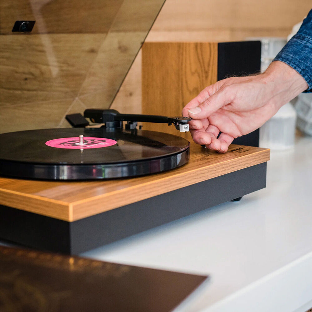 Lenco Turntable Record Player with Bluetooth & 2 Separate Speakers Wood