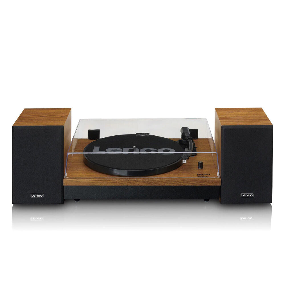 Lenco Turntable Record Player with Bluetooth & 2 Separate Speakers Wood