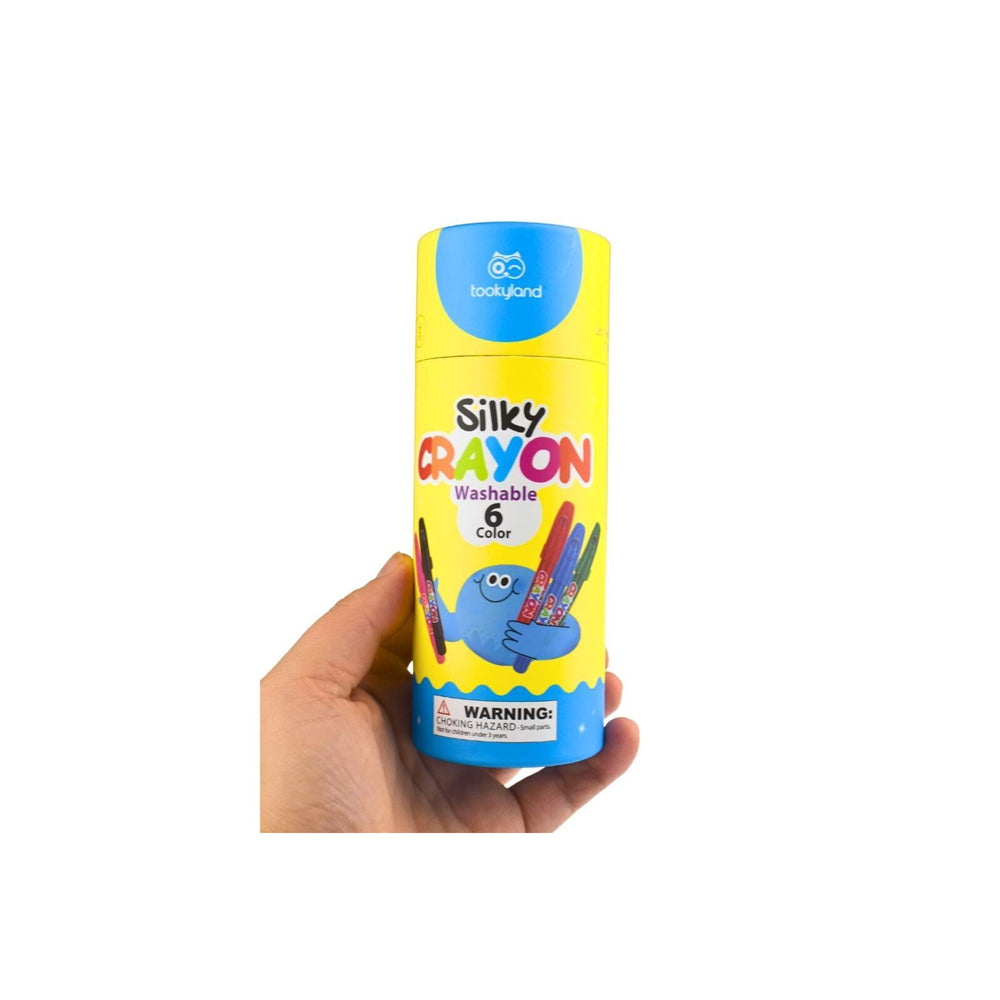 2PK Tookyland Silky Crayon Washable 6-Colour Crayon Set Drawing Art 3y+