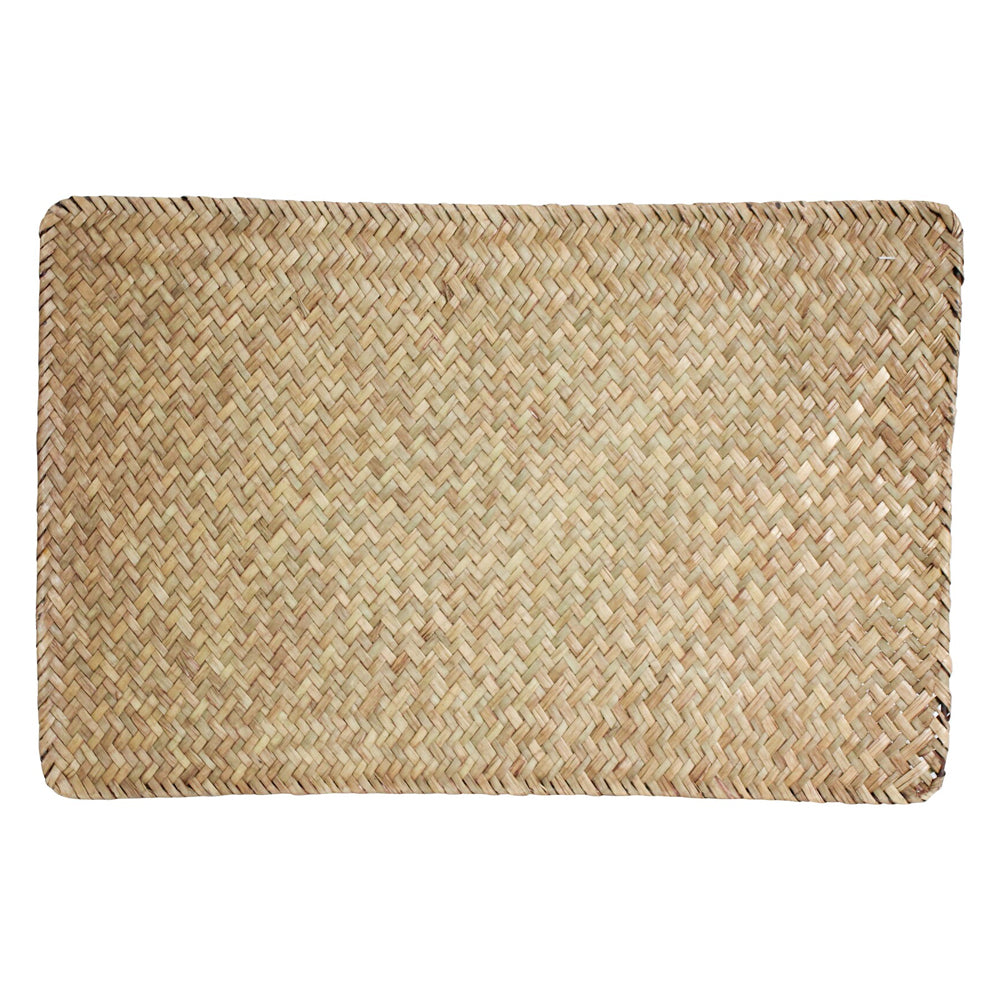 4PK LVD Table Rectangle Placemat Long Weave Natural Straw 45x30cm