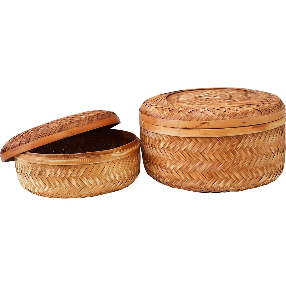 2pc LVD Bamboo Round Box Jewellery Box Home Decor