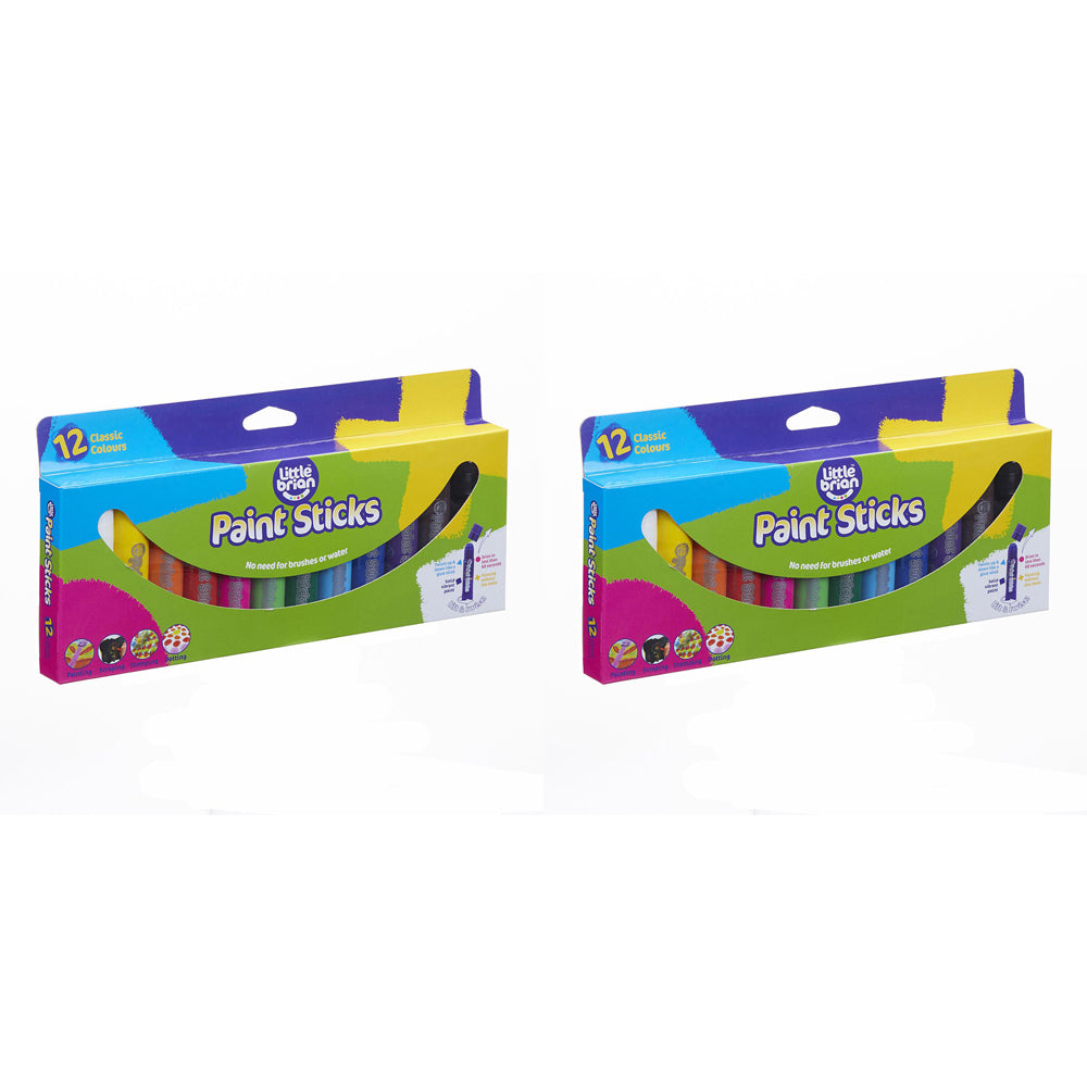 2x 12pc Little Brian Paint Sticks Classic Colours Kids/Childrens Toy 3+