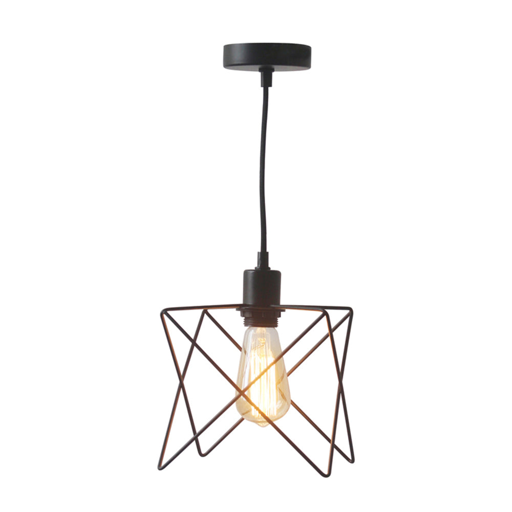 2PK Luminite Spider 19cm Metal Lamp Shade Hanging Pendant Light - Black