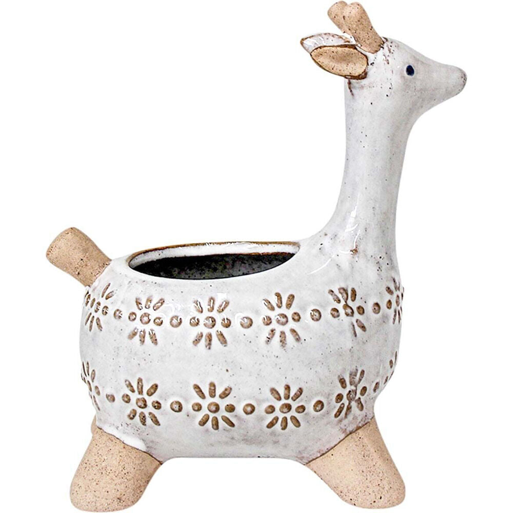 4PK LVD Ceramic Stoneware Indoor Decorative Planter Pot Jaz Giraffe 16x9cm