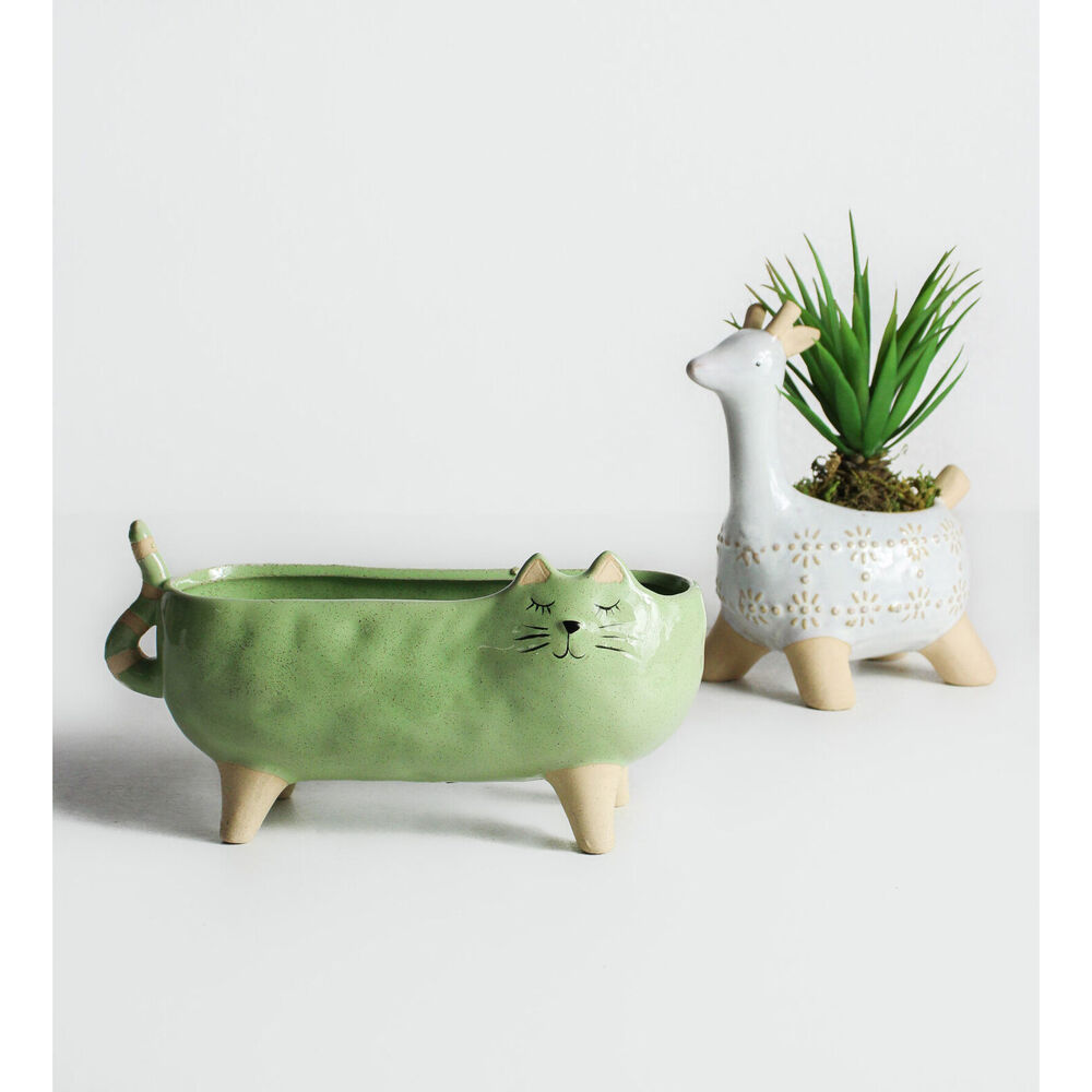LVD Ceramic Stoneware Indoor Decorative Planter Pot Jaz Giraffe 16x9cm