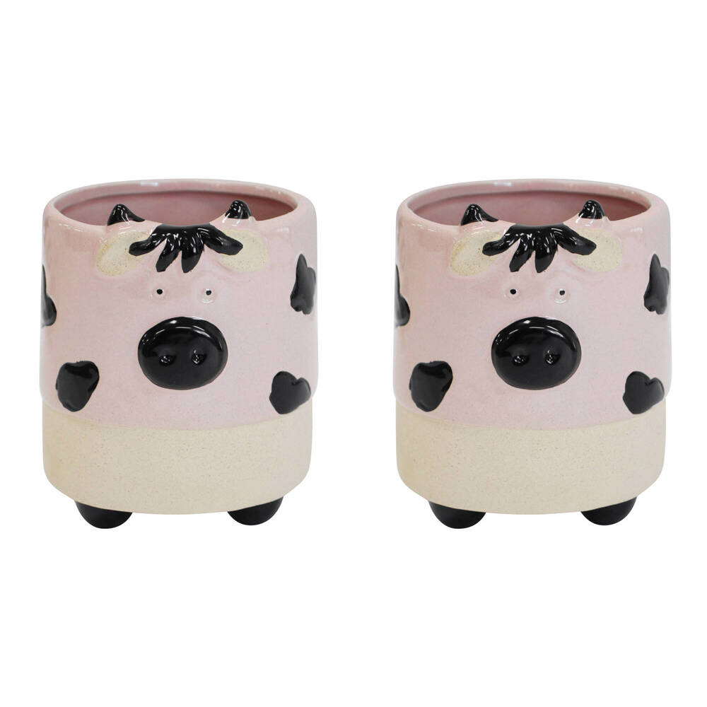 2PK LVD Ceramic Planter Home Decor Small 11x11cm - Moovellous Cow