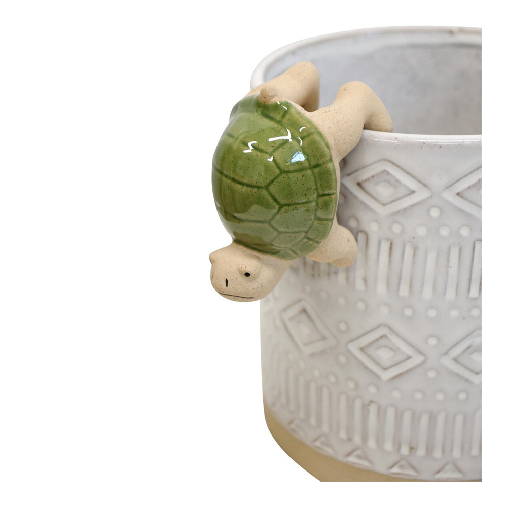 4PK LVD Ceramic 8.5cm Turtle Climber Pot Sitter Ornament - Olive