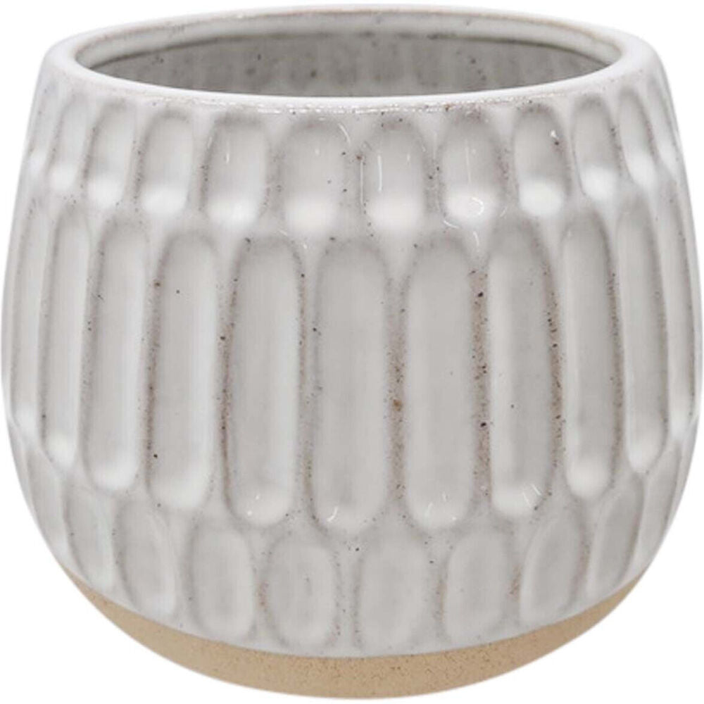 LVD Ceramic Stoneware Planter Pot Honeycomb Large 16.3x14.5cm White