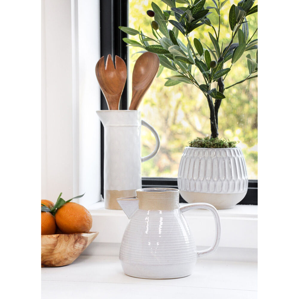 LVD Ceramic Stoneware Planter Pot Honeycomb Large 16.3x14.5cm White