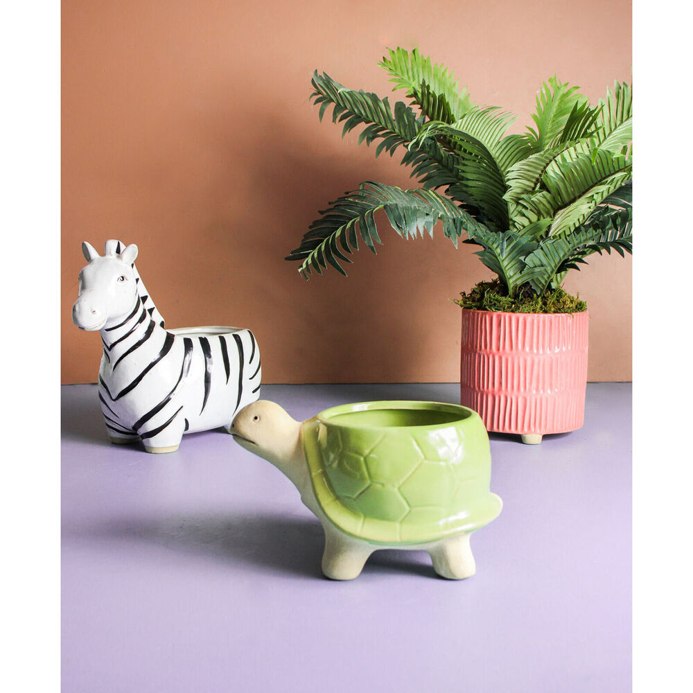 LVD Ceramic Decorative Textured Indoor Planter Pot Sunset 13.5x14cm Pink
