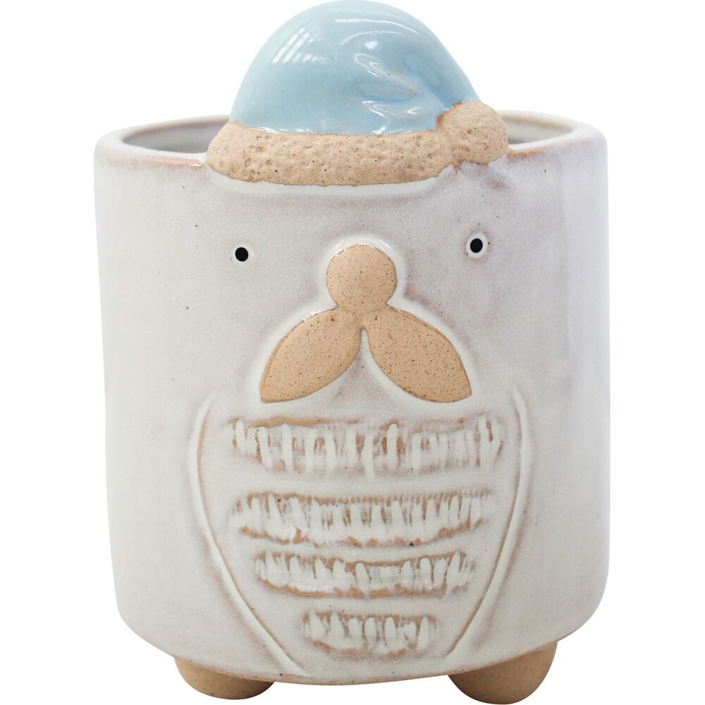 4PK LVD 10x14cm Ceramic Santa Planter Pot Home/Garden Xmas Decor