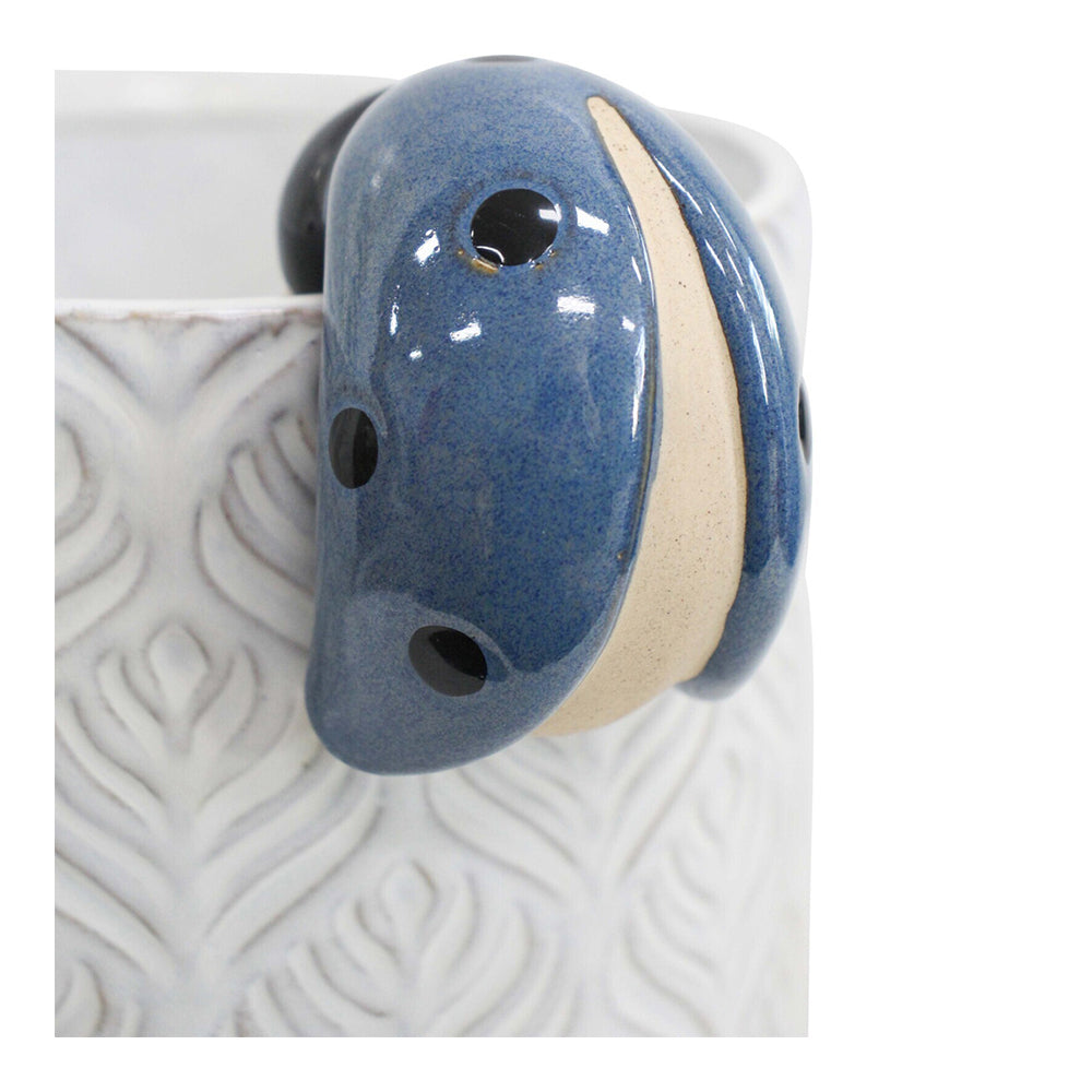 4PK LVD Ceramic 7cm Ladybird Pot Sitter Garden Ornament - Blue
