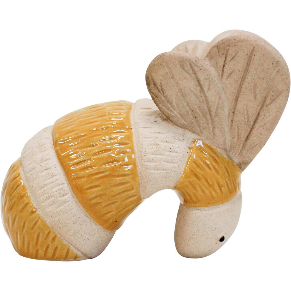3PK LVD Pot Sitter Bee Yellow Ceramic Figurine Home/Garden Decor 8.1cm