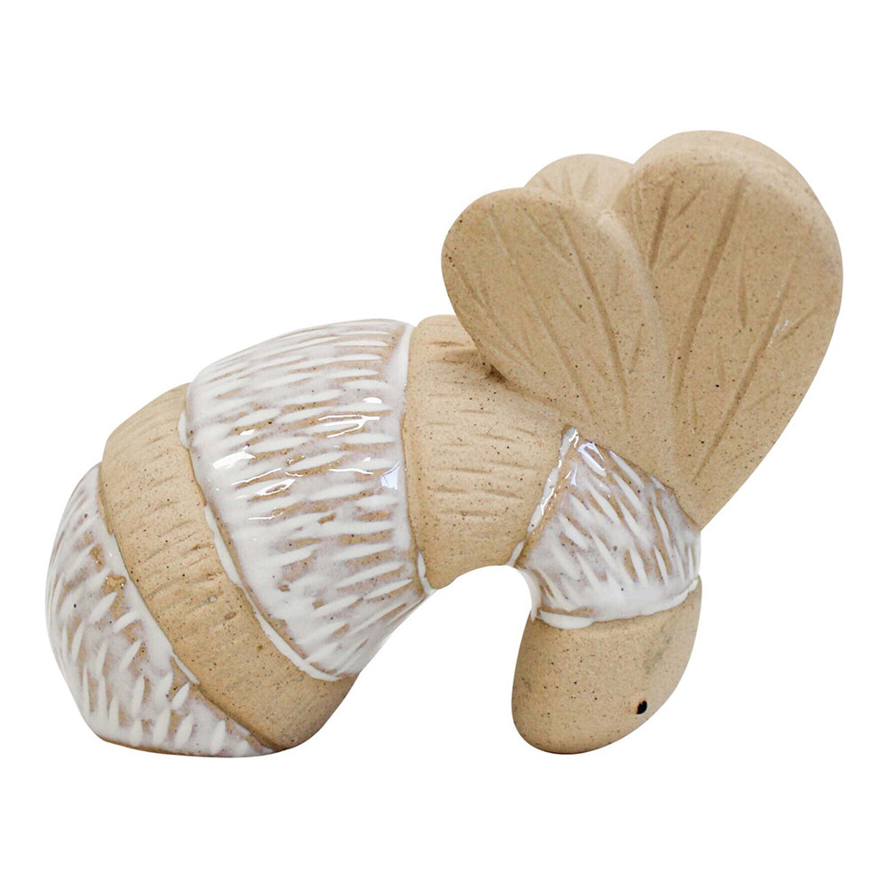 4PK LVD Ceramic 8cm Bug/Bee Pot Sitter Garden Ornament - White