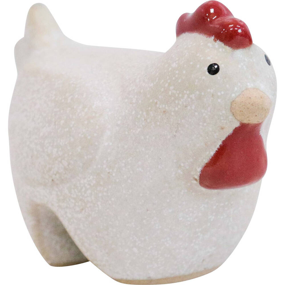 3PK LVD Ceramic Hen Pot Sitter Home/Garden Ornament 9x6cm - White