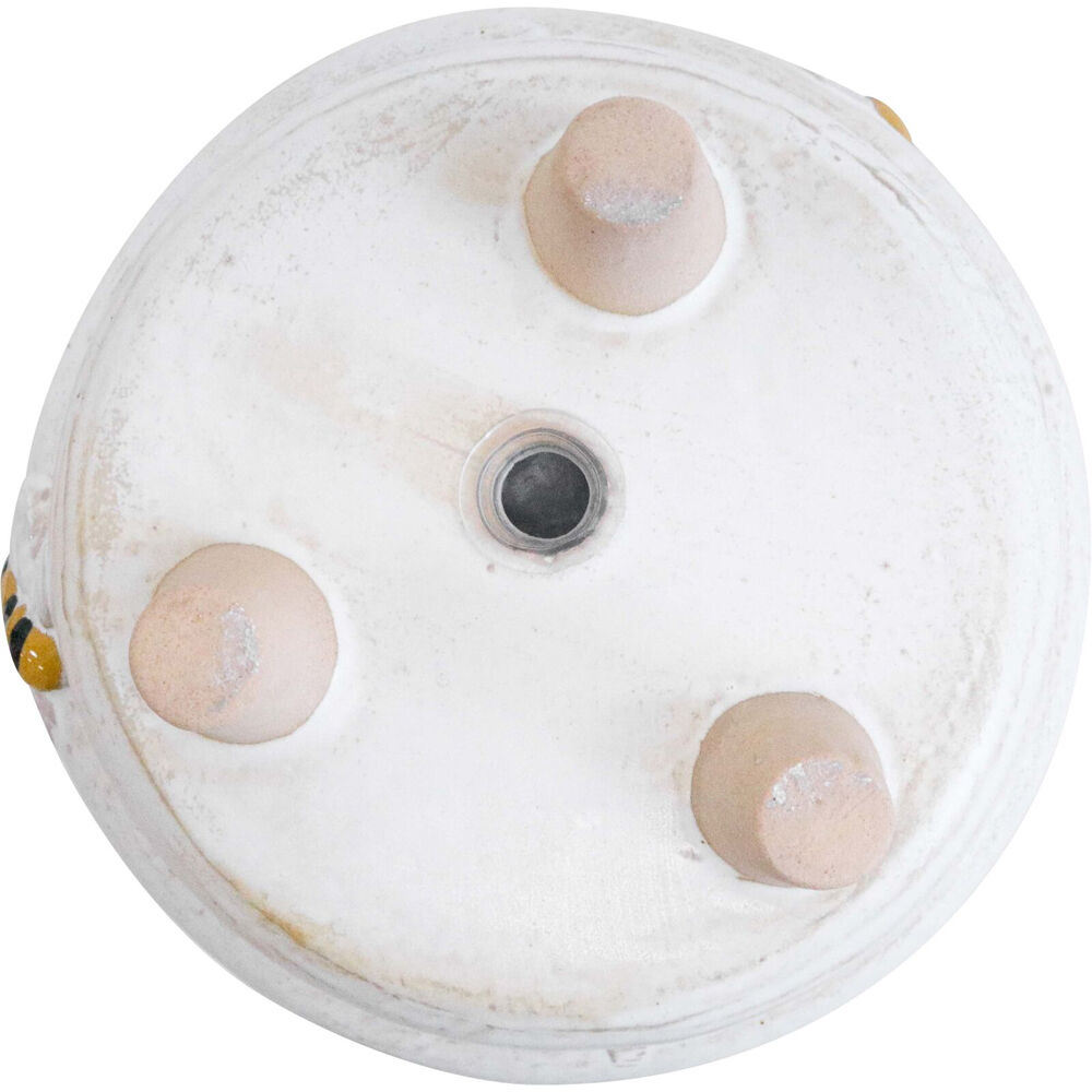 LVD Ceramic Bee Planter On Feet w/ Plug Home/Garden Decor 15cm - White