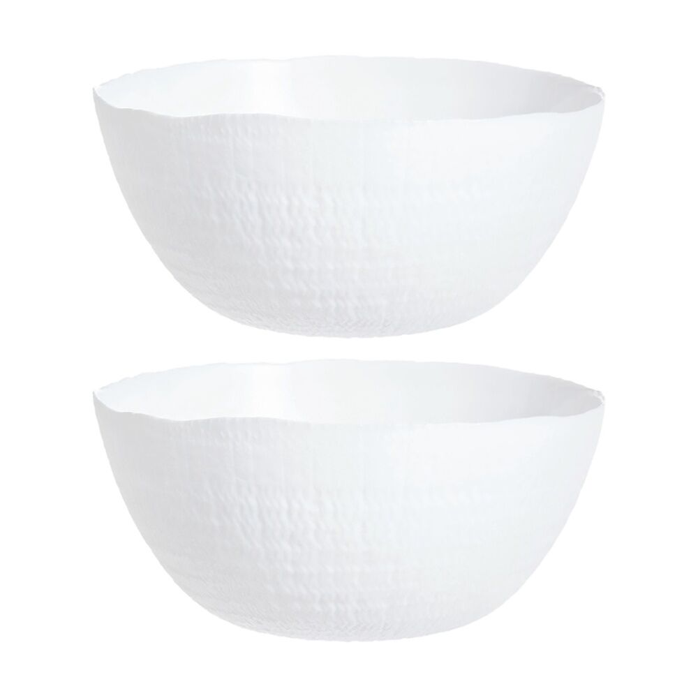 2x 2pc Luminarc Ammonite Serving Bowl 23x10.5cm Serveware Opal Glass White