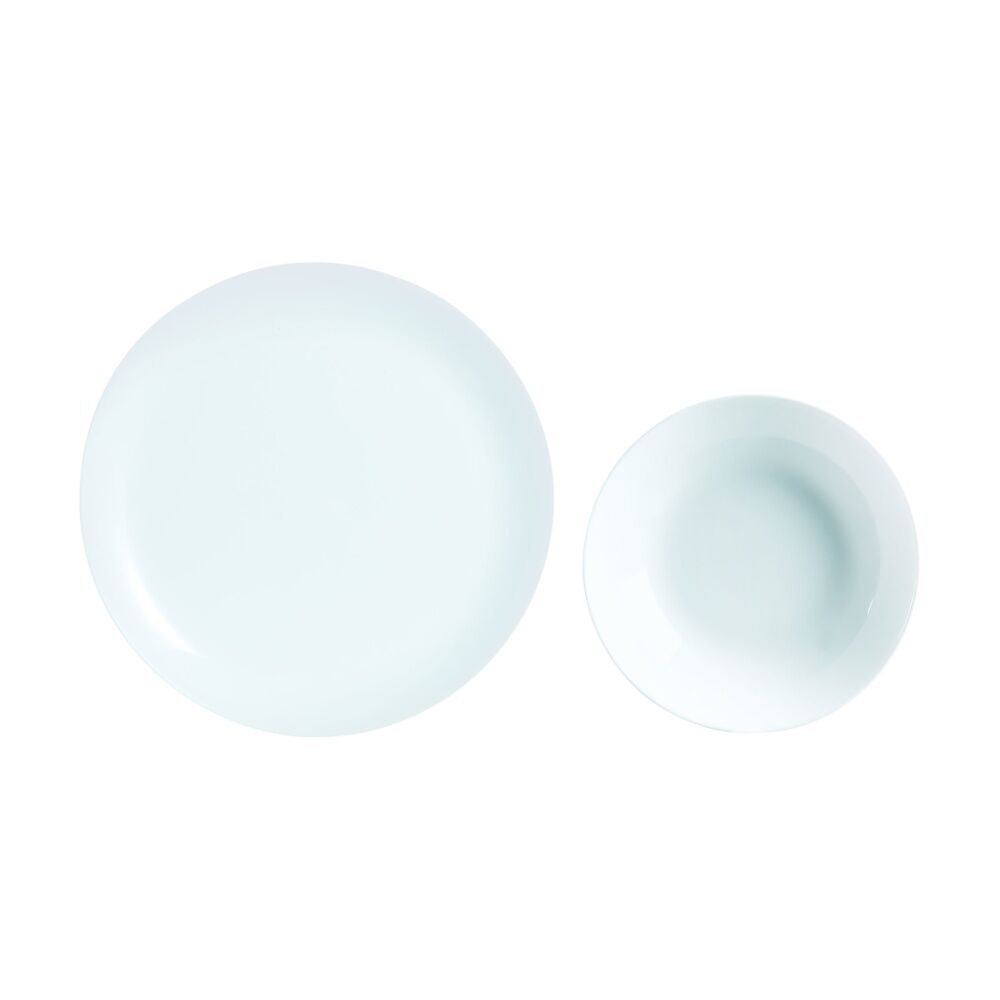 2x 6pc Luminarc Diwali Dinner Plate 25x25x1.7cm Serveware Opal Glass White