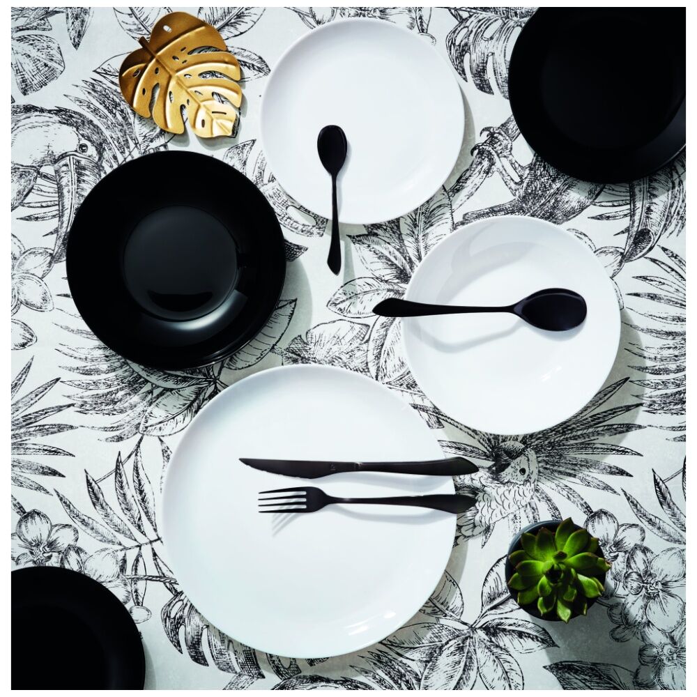2x 6pc Luminarc Diwali Dinner Plate 25x25x1.7cm Serveware Opal Glass White