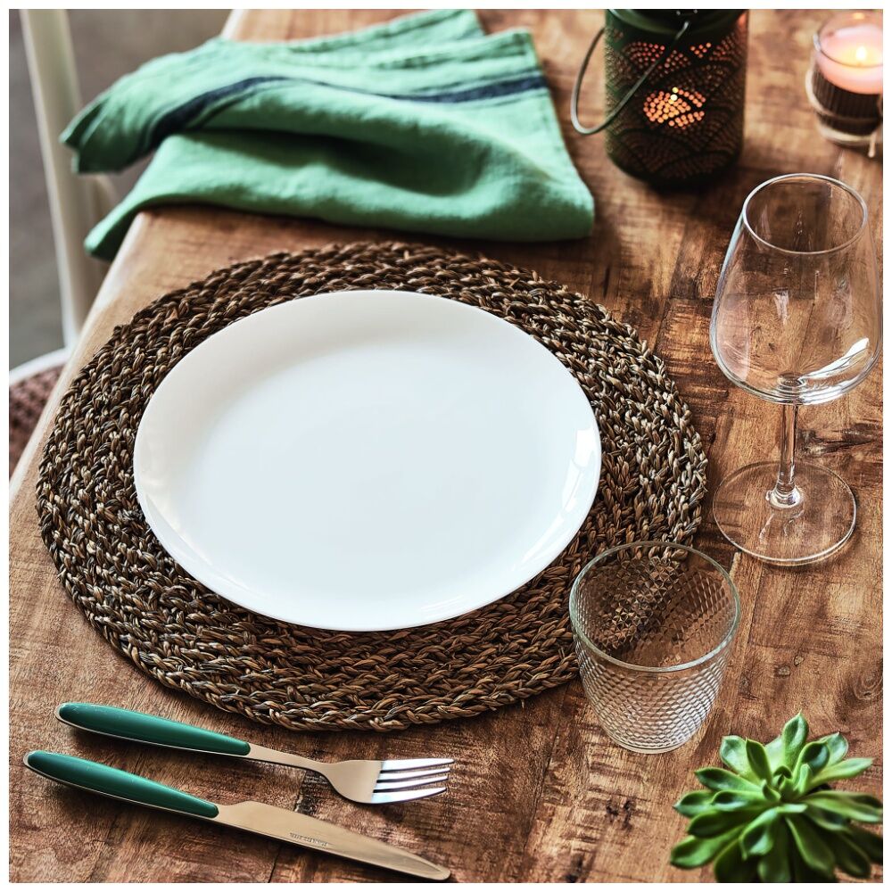 2x 6pc Luminarc Diwali Dinner Plate 25x25x1.7cm Serveware Opal Glass White
