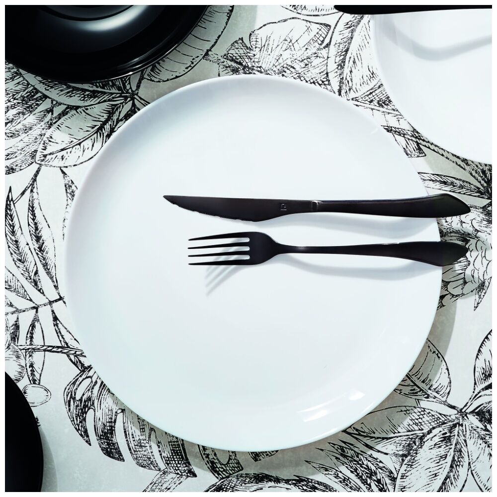 2x 6pc Luminarc Diwali Dinner Plate 25x25x1.7cm Serveware Opal Glass White