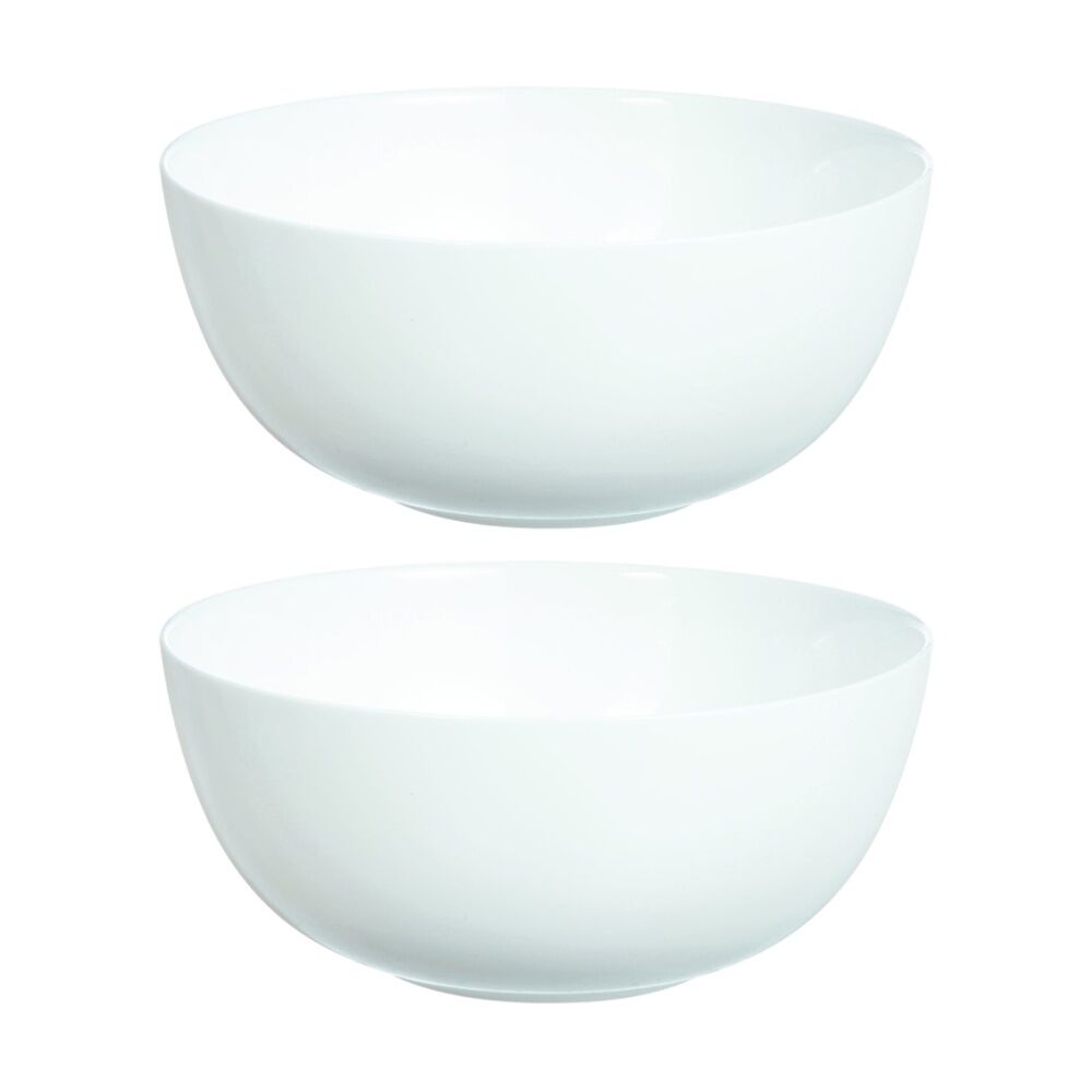 2x 2pc Luminarc Diwali Serving Bowl 21x21x9.3cm Serveware Opal Glass White