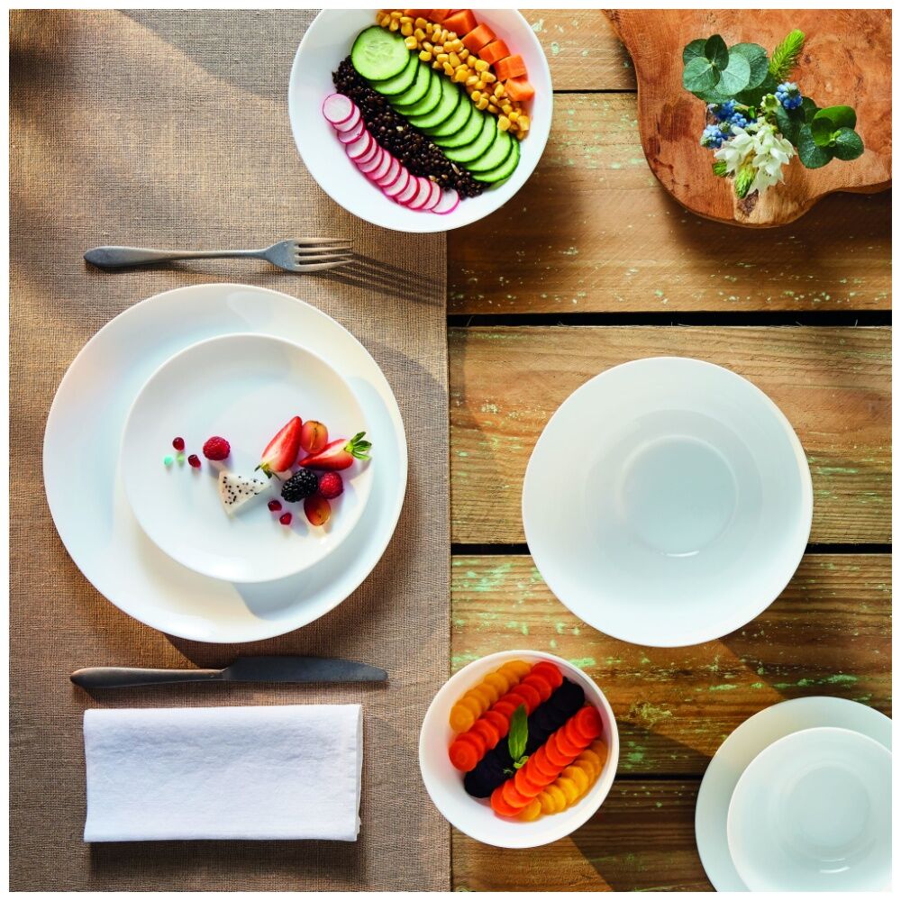 2x 2pc Luminarc Diwali Serving Bowl 21x21x9.3cm Serveware Opal Glass White