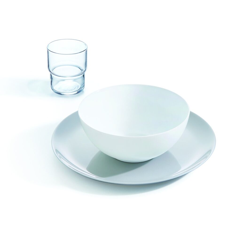 2x 4pc Luminarc Diwali Cereal Bowl 14.x14x8cm Serveware Opal Glass White