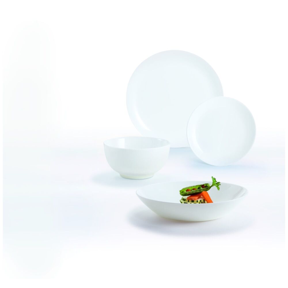 2x 4pc Luminarc Diwali Cereal Bowl 14.x14x8cm Serveware Opal Glass White