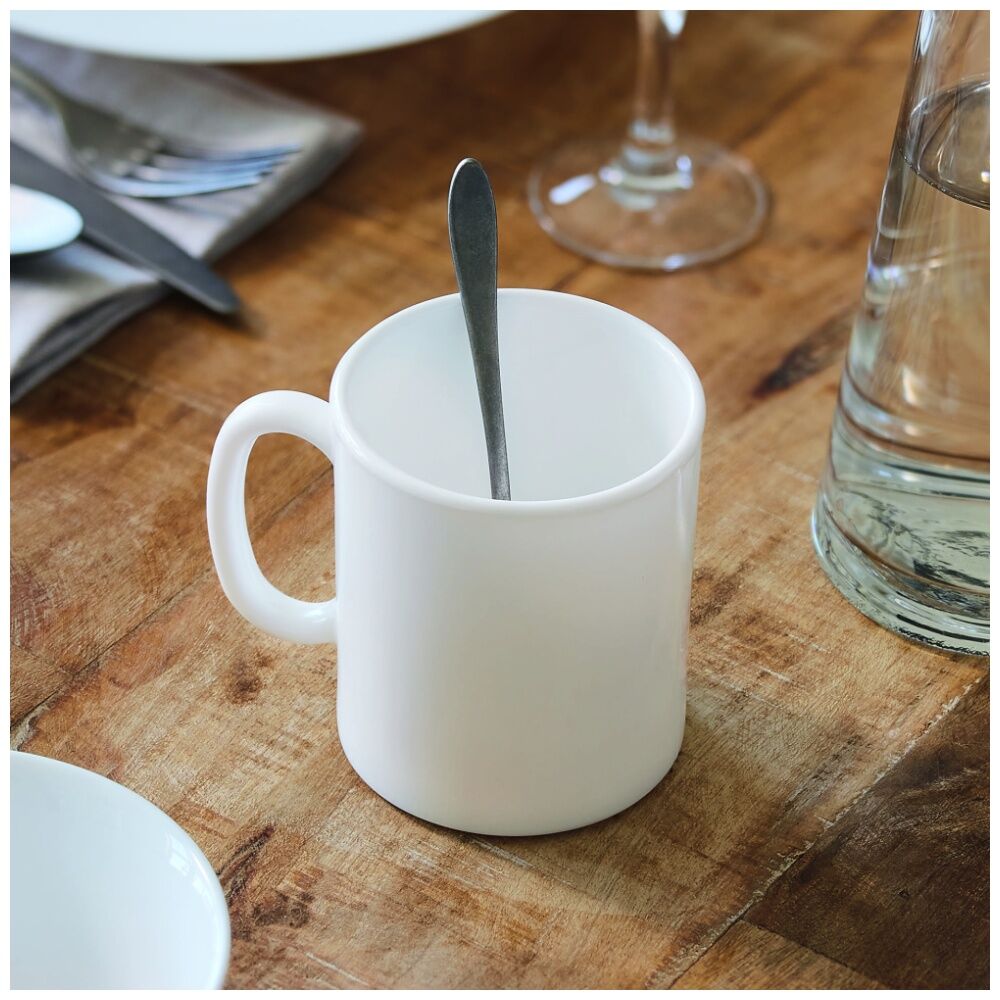 2x 6pc Luminarc Evolution Mugs 8x8x9cm Drinkware Opal Glass White