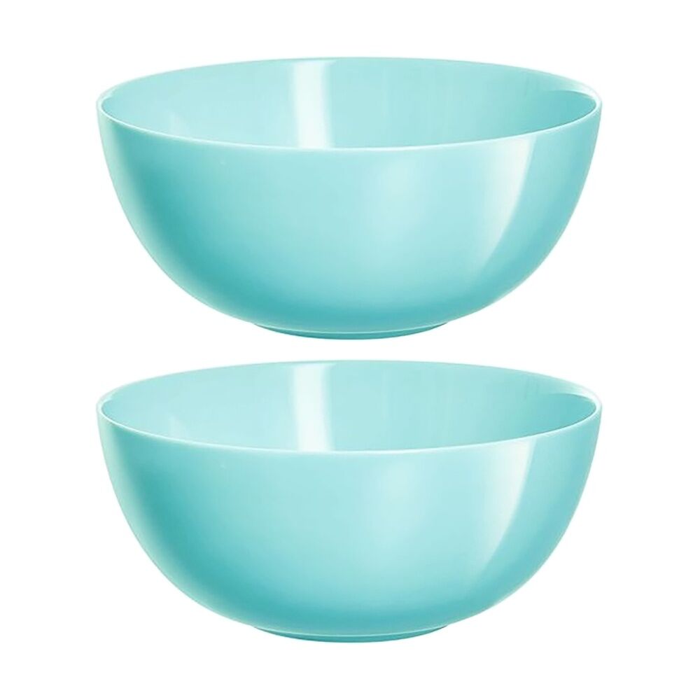 2x 2pc Luminarc Diwali Salad Bowl 21x9.3cm Serveware Opal Glass Turquoise