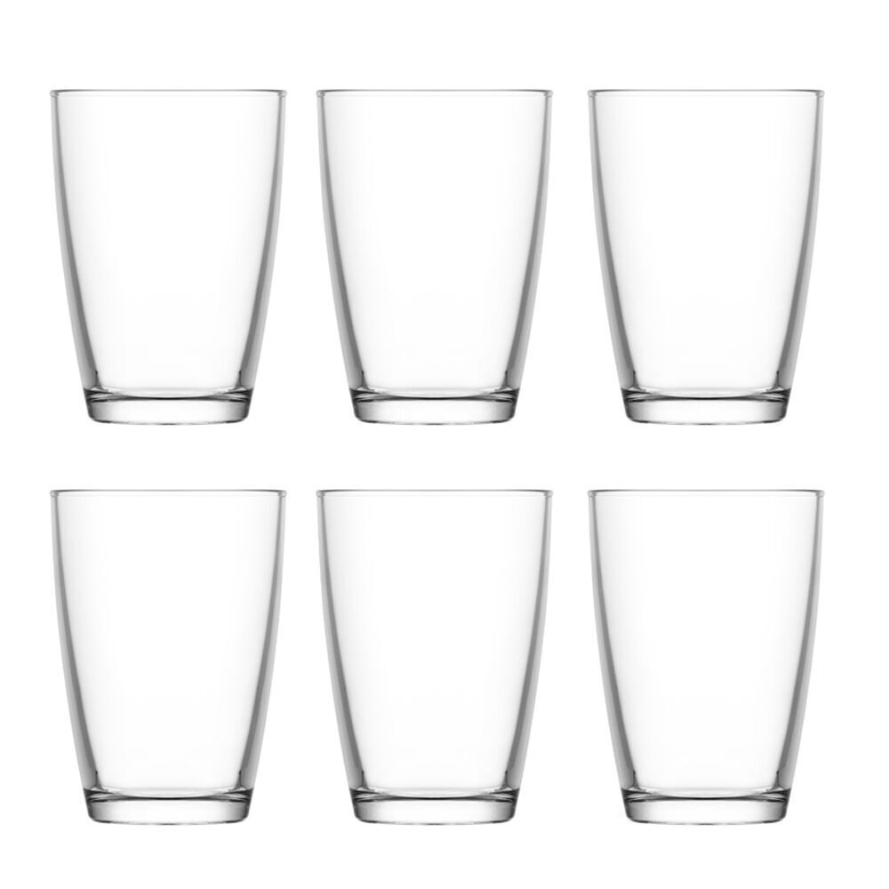 2x 6pc Artcraft Luna Modern Design Hi-Ball Drinking Glass 415ml Clear