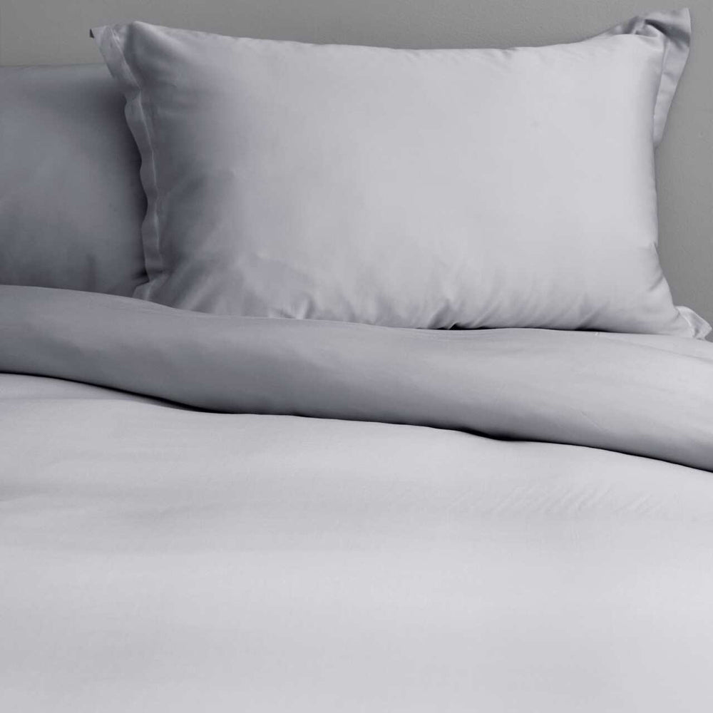 Canningvale Size Lustro Bamboo Quilt Cover Set Perla Silver